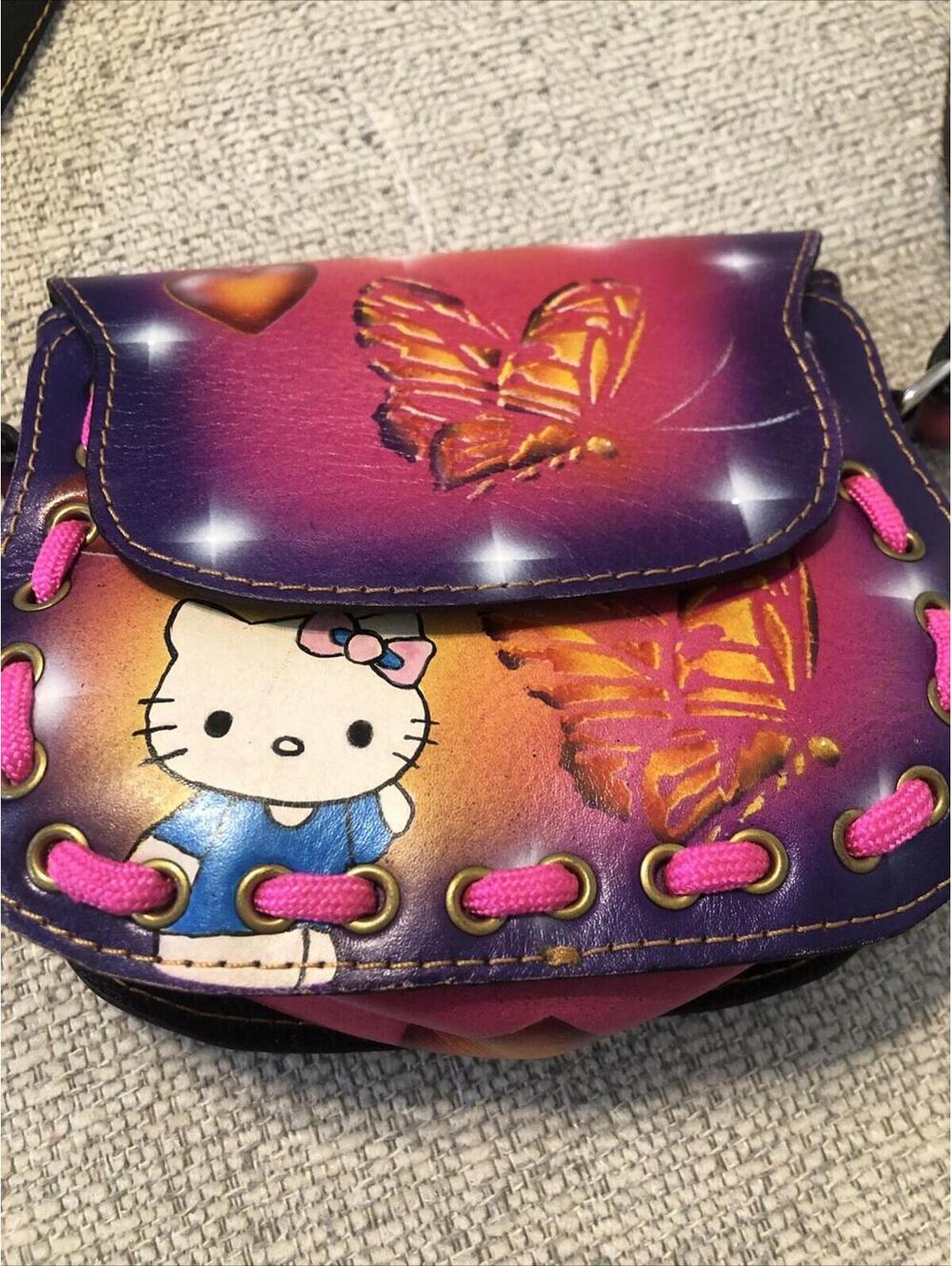 Vtg Faux Leather Hello Kitty Purse. Sanrio Character Kitty White - Picture 2 of 10